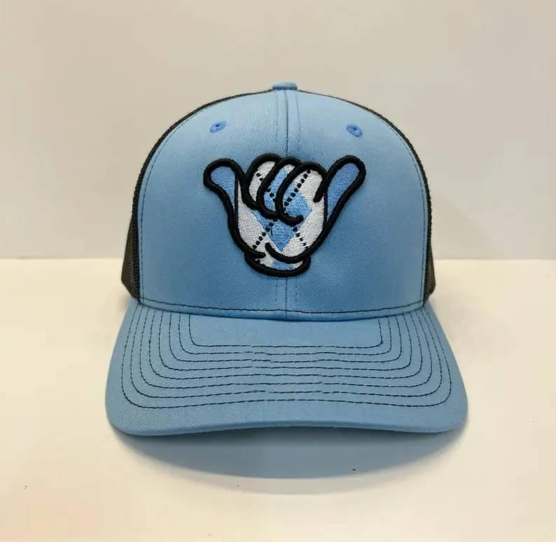 All Seasons Wholesale Products Trucker Hats 6-Panel Curved Brim High Quality Blue Color Mesh Gorras Snapback Cap Trucker Hats 3