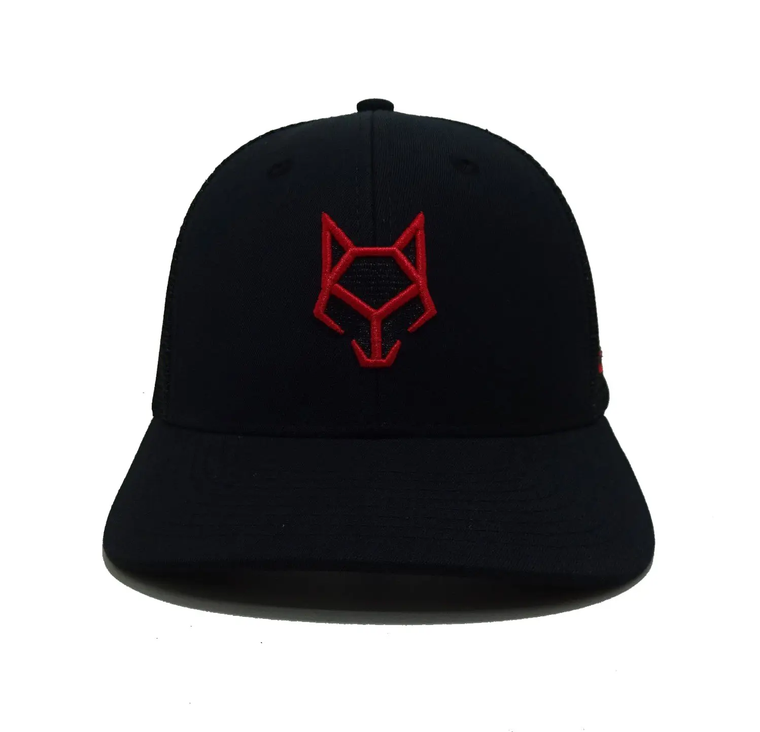 Animal 3D Embroidery 6-Panel Curved Brim High Quality Black Color Medium Profile Cotton and Mesh Fabric Trucker Hat 1