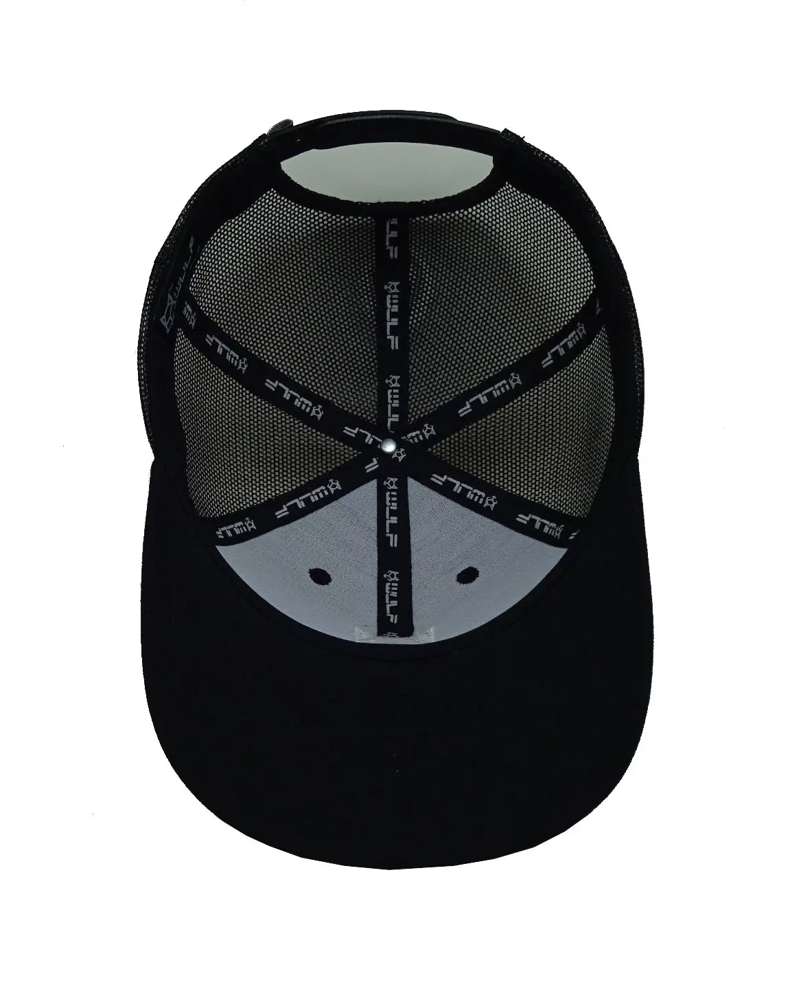 Animal 3D Embroidery 6-Panel Curved Brim High Quality Black Color Medium Profile Cotton and Mesh Fabric Trucker Hat 6