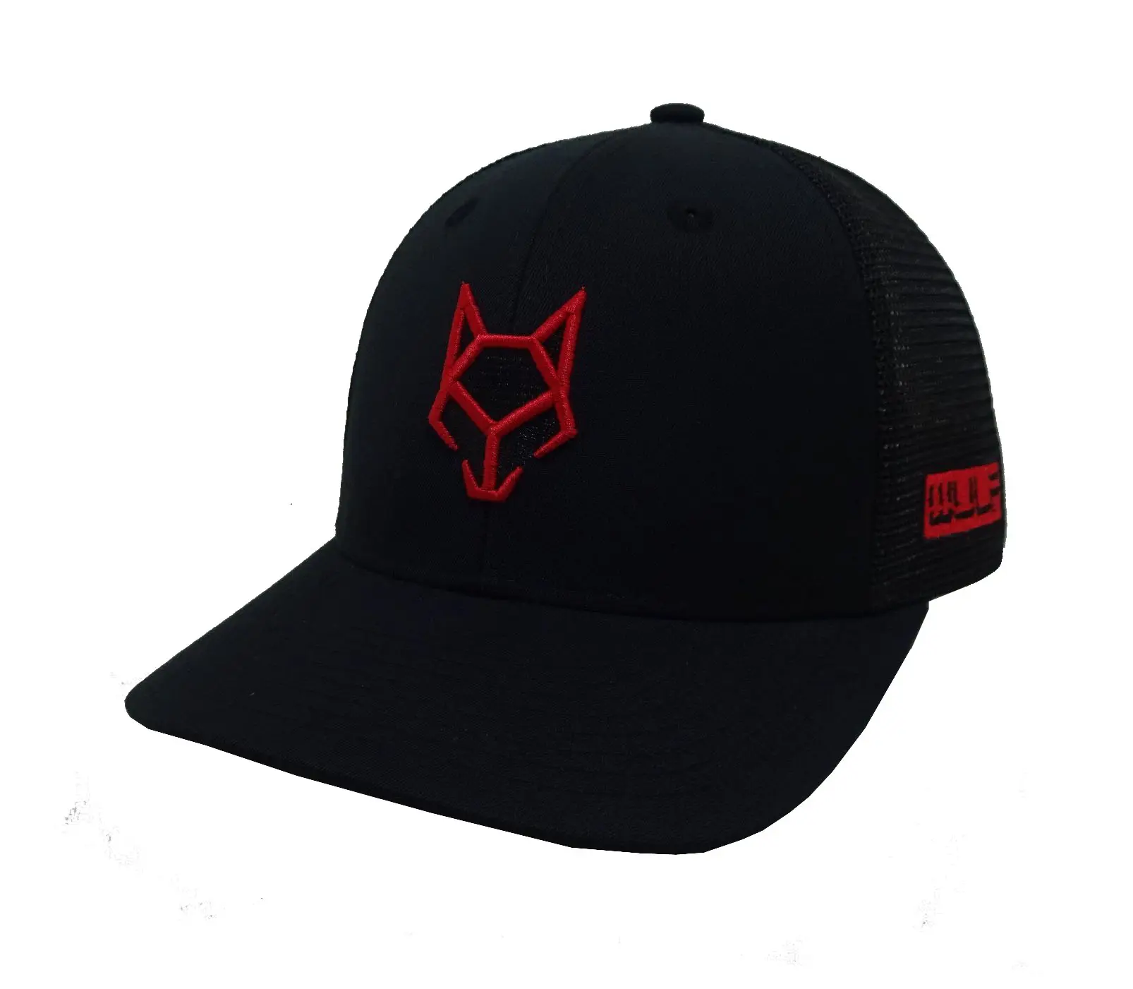 Animal 3D Embroidery 6-Panel Curved Brim High Quality Black Color Medium Profile Cotton and Mesh Fabric Trucker Hat 3
