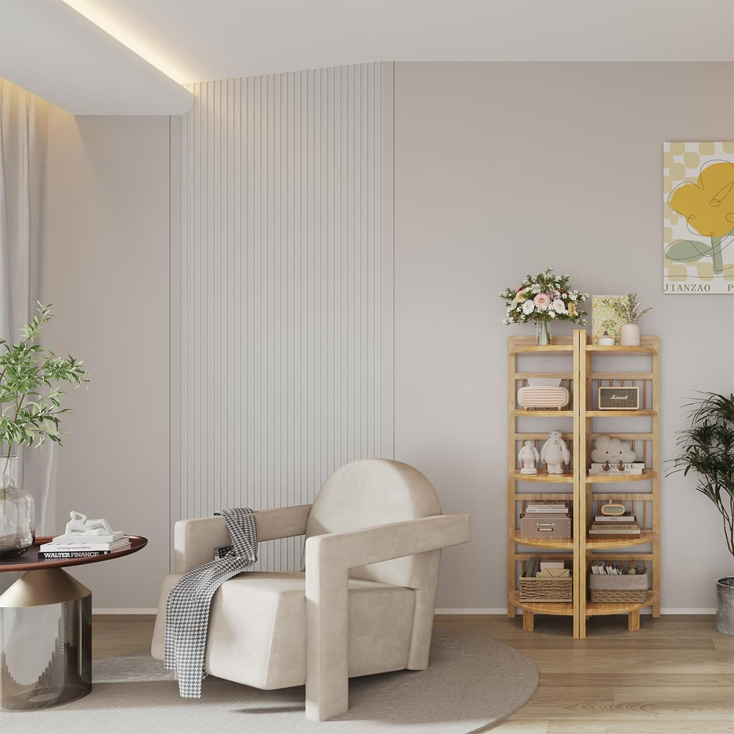 Bamboo Corner Shelves Free Standing Made In Vietnam Eco-friendly material used for Home decoration shelf  Wholesale 3