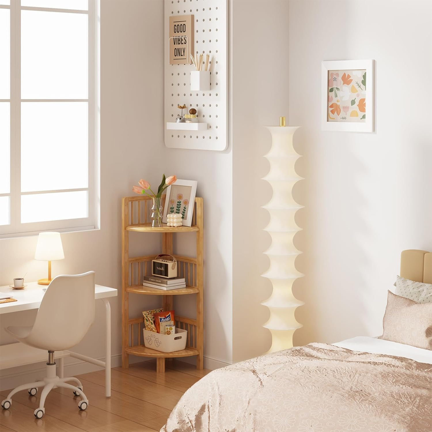 Bamboo Corner Shelves Free Standing Made In Vietnam Eco-friendly material used for Home decoration shelf  Wholesale 5