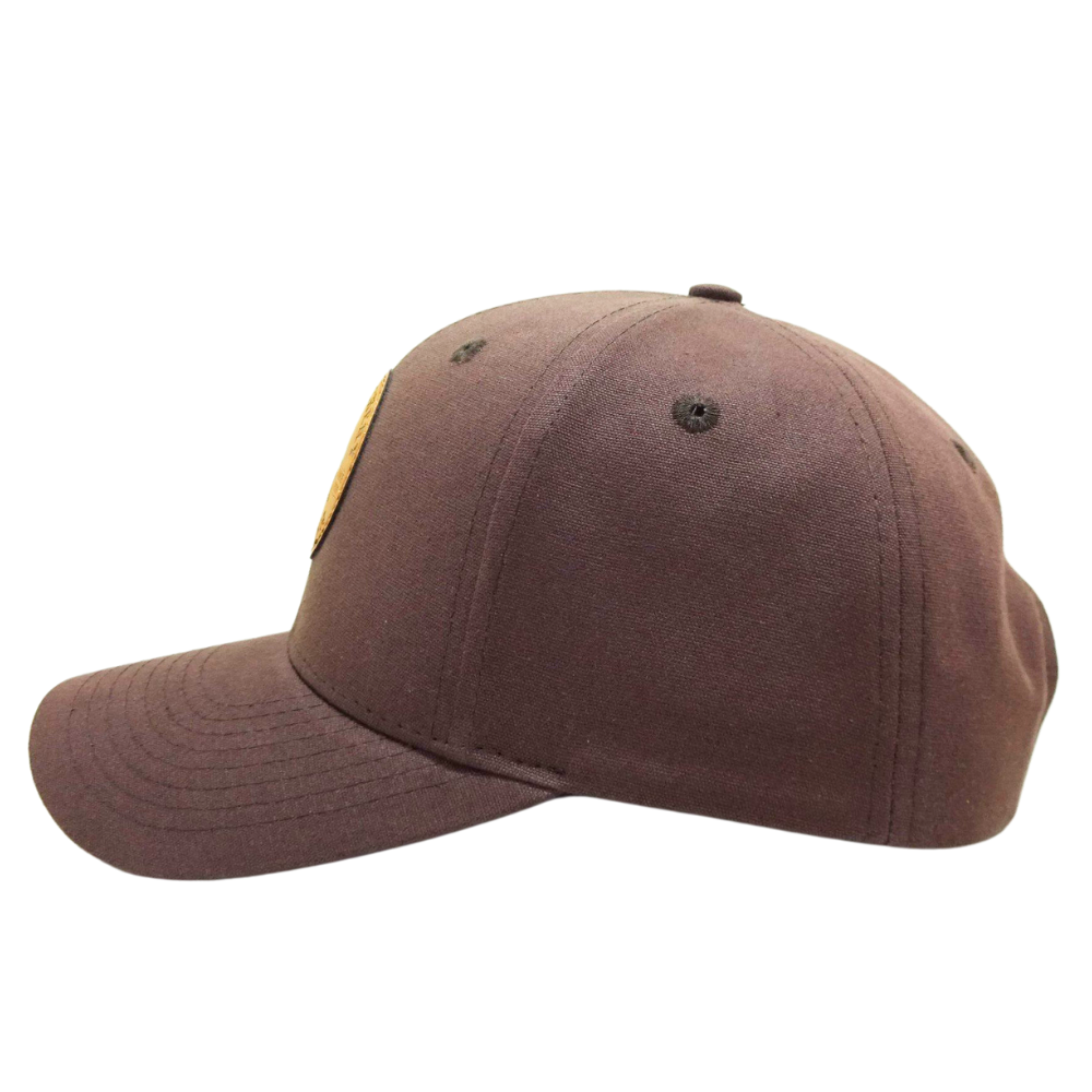 Baseball Cap 6 Panel Custom Leather Logo Patch Printed Seam Tapes Curve Brim Structured Plastic Single Breasted Buckle Wholesale 4