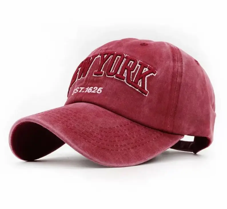 Baseball Cap Custom Logo Acid Wash NEW YORK Alphabet Embroidery Dad Hat Plain Gorras Sports Distressed Baseball Cap 6