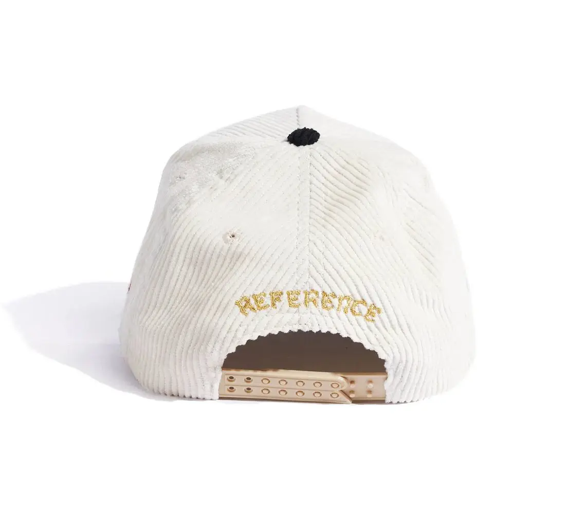 Baseball Caps Custom Embroidery Logo Corduroy Hat 5-Panel Curved Brim High Quality White/Black Color Medium Profile Baseball Cap 6