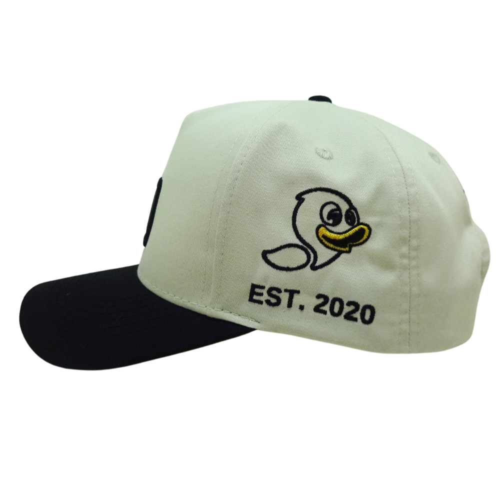 Baseball Custom 3D Embroidery Logo Letter Animal Pattern on Front and Back Side Cartoon on Left Side Black Semi Curved Brim OEM 4