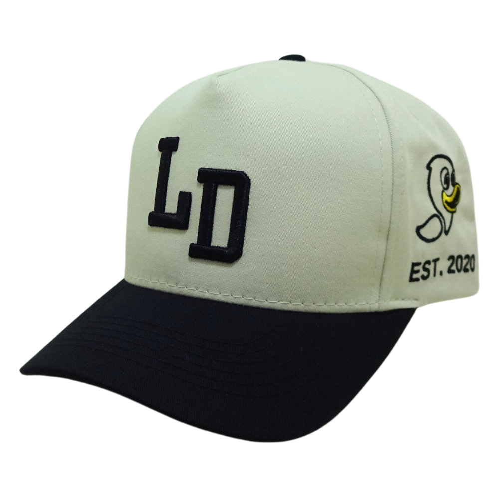 Baseball Custom 3D Embroidery Logo Letter Animal Pattern on Front and Back Side Cartoon on Left Side Black Semi Curved Brim OEM 3