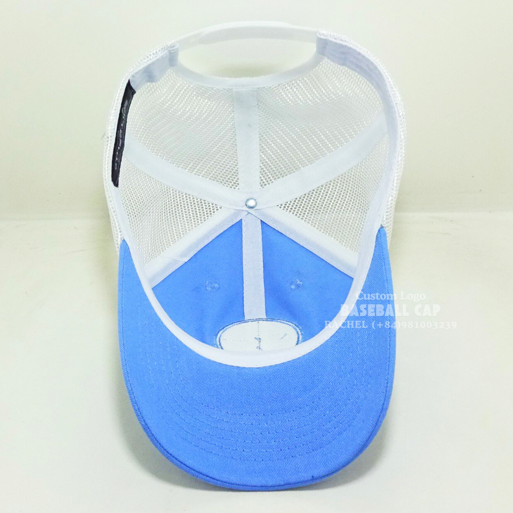 Baseball Trucker Hats 6 Panel Caps Embroidered Woven Patch Gorras Blue/White Curved Brim Label On Sweatband Adjustable Snapback 5