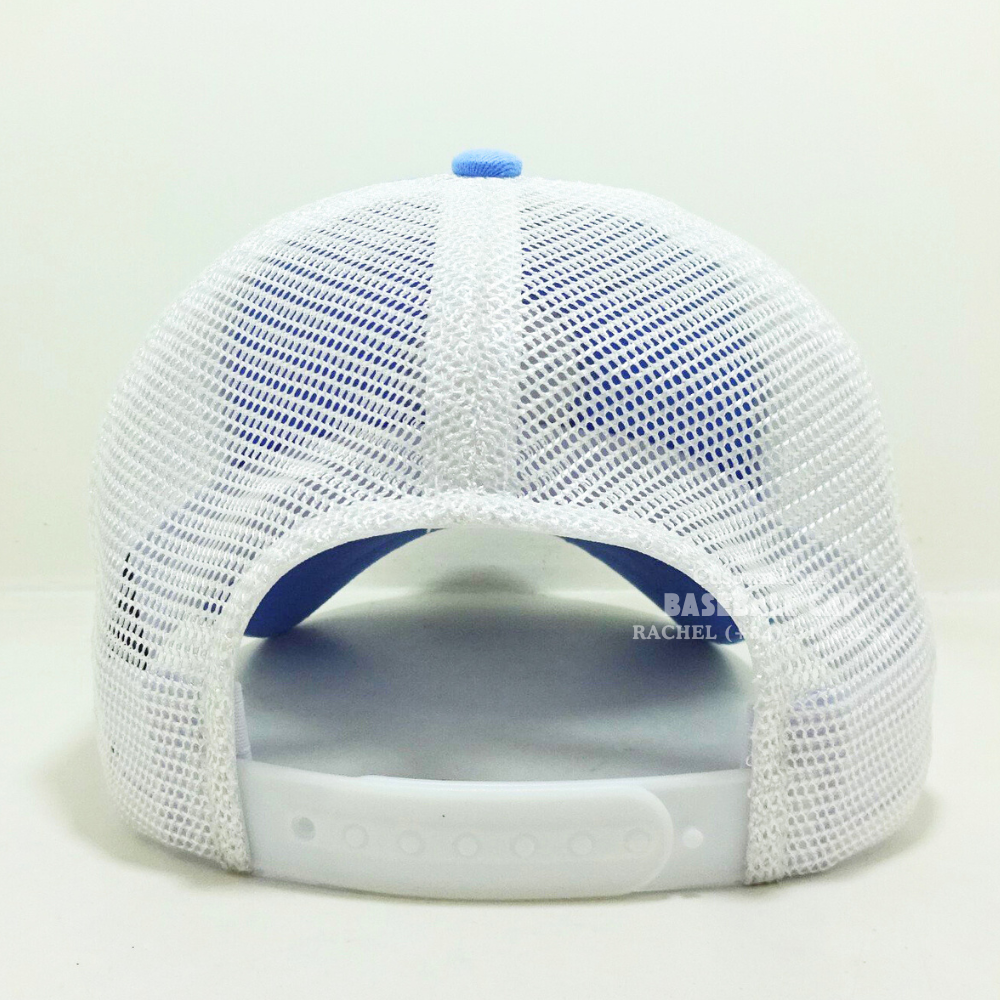Baseball Trucker Hats 6 Panel Caps Embroidered Woven Patch Gorras Blue/White Curved Brim Label On Sweatband Adjustable Snapback 6