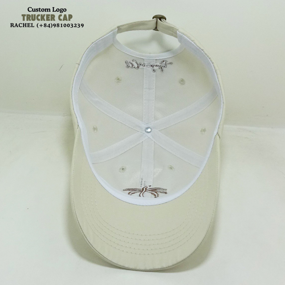 Beige Baseball Caps 6 Panel 2D Embroidered Logo Gorras Structured Hats Curved Brim Adjustable Mental Slide Buckle Sporty Unisex 5