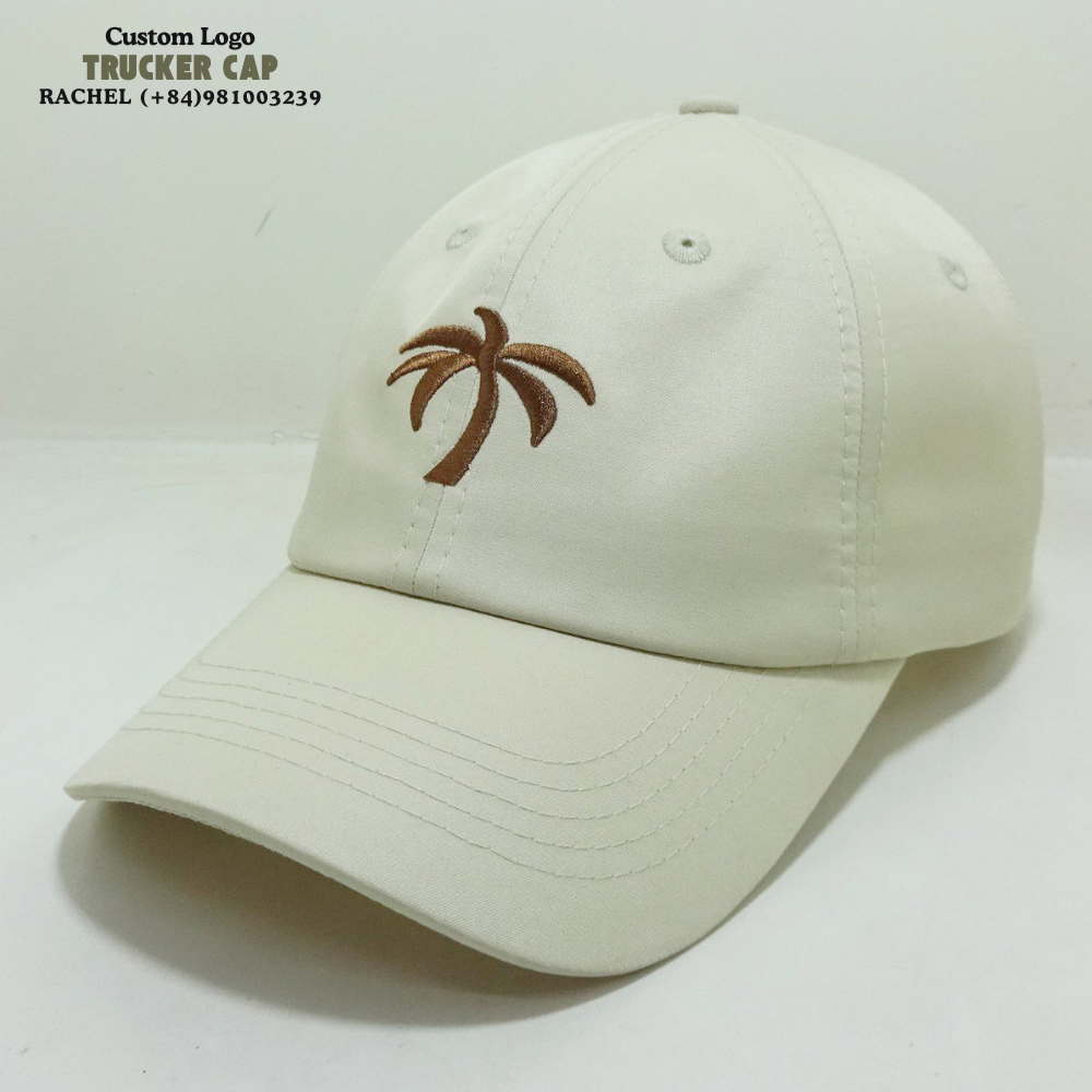 Beige Baseball Caps 6 Panel 2D Embroidered Logo Gorras Structured Hats Curved Brim Adjustable Mental Slide Buckle Sporty Unisex 2