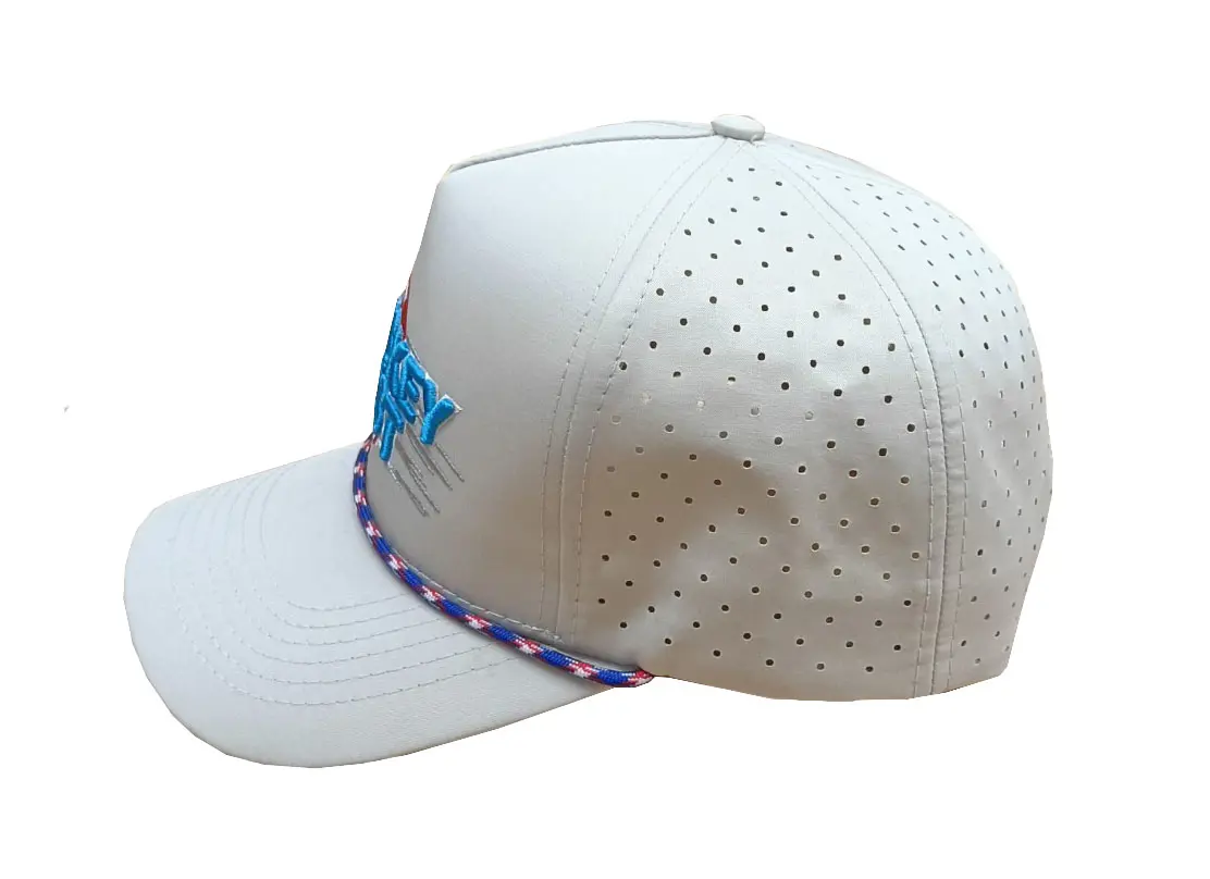 Beige Color 2D/3D Embroidery 5-Panel Curved Brim High Quality Medium Profile 65% Cotton and 35% Polyester Fabric Baseball Caps 3