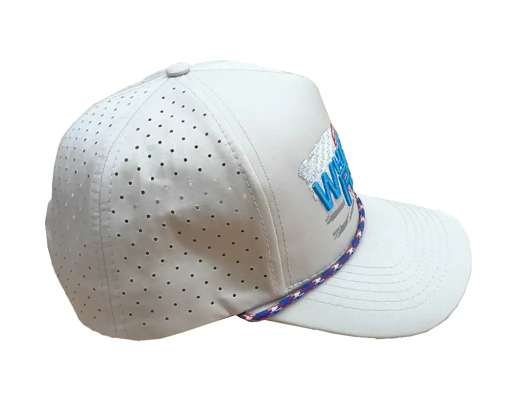 Beige Color 2D/3D Embroidery 5-Panel Curved Brim High Quality Medium Profile 65% Cotton and 35% Polyester Fabric Baseball Caps 4
