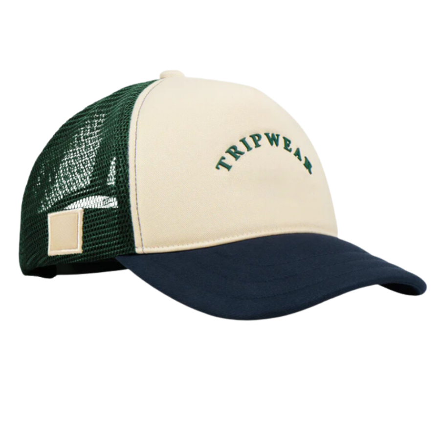 Beige Green 5 Panel Foam Trucker Hat Custom Logo on Front and Right Side Adjustable Single Breasted Buckle Fashion for Men Women 5