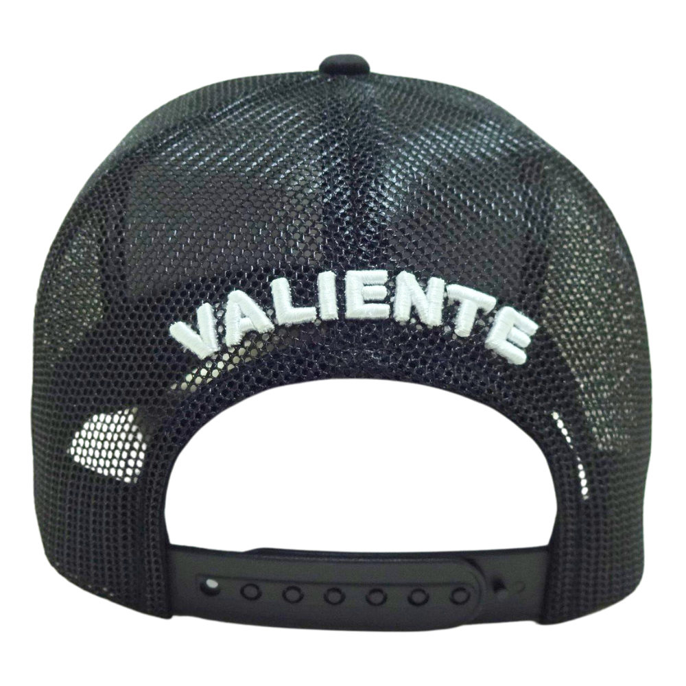 Black 5 Panel Structured Trucker Hat Custom 3D Embroidered Logo on Front and Back Curved Inner Printed Seam Tapes With Your Logo 6