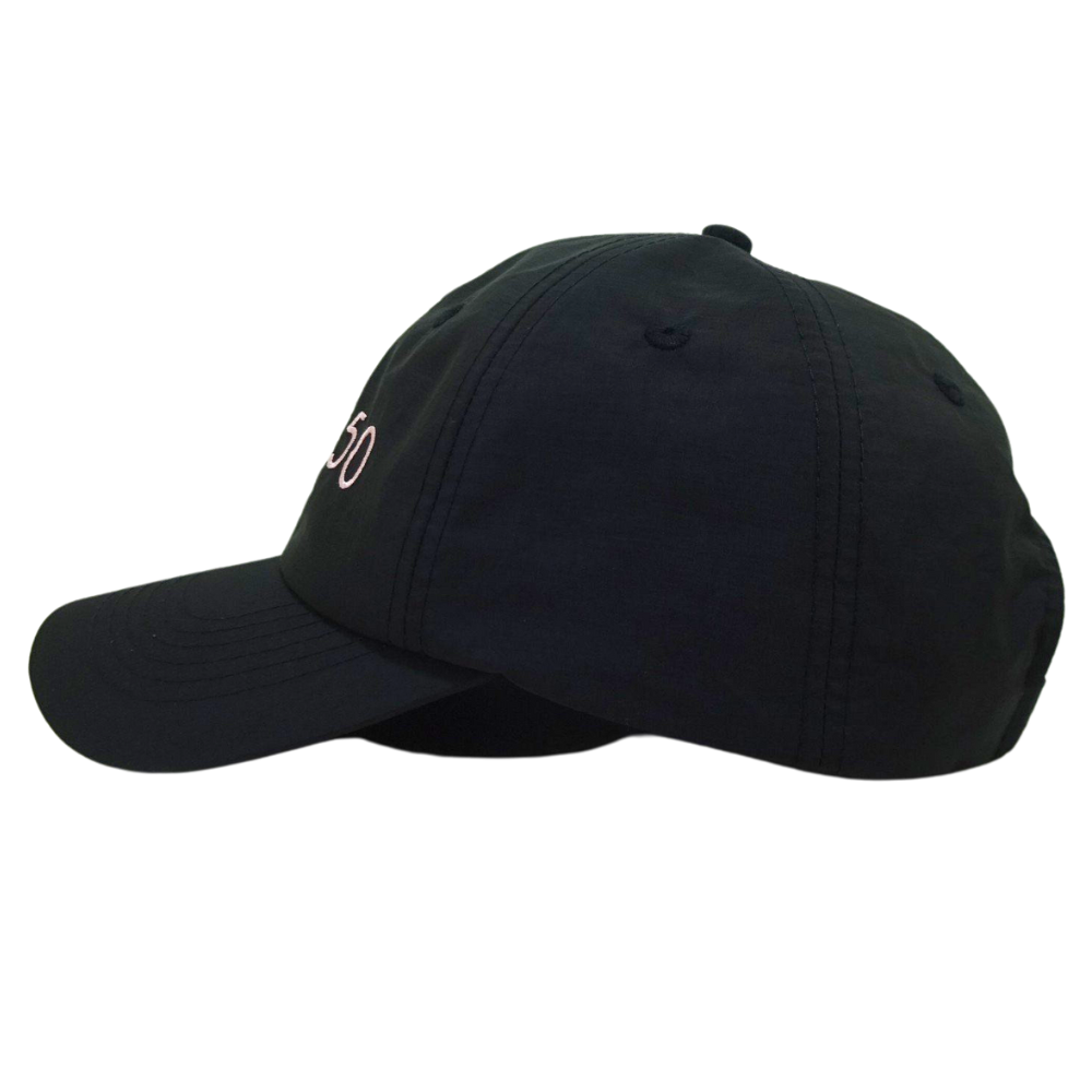 Black 6 Panel Baseball Cap Custom Flat Embroidered Logo Slogan for Your Brand for Business to Business Sun Hat for All Men Women 4