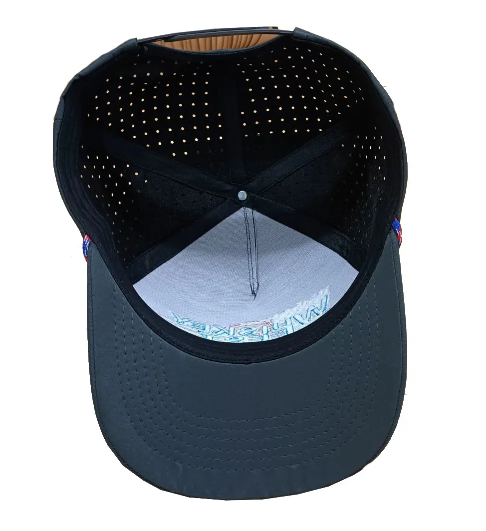 Black Color Adjustable 2D and 3D Embroidery 5-Panel Curved Brim High Quality Medium Profile Cotton/Polyester Fabric Baseball Cap 6