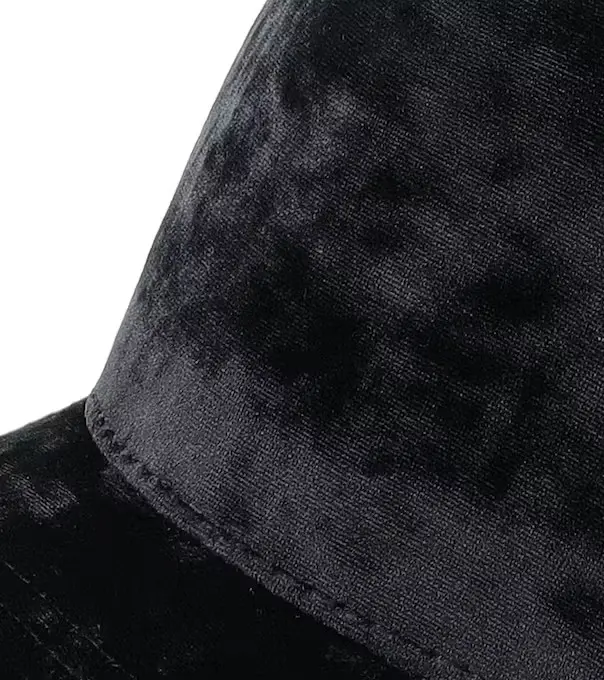 Black Color Velvet Trucker Hat Custom Logo 5-Panel Curved Brim High Quality Medium Profile Wholesale Products Trucker Hat 3