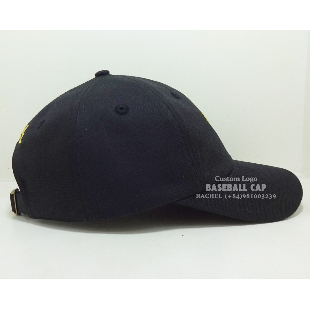 Black Embroidered Baseball Caps 6 Panel Unstructured Curved Brim Coconut Tree Tropical Styles For Brand Promotions Wholesale OEM 3