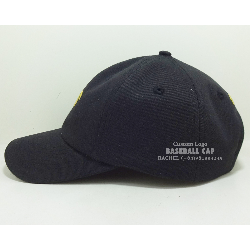 Black Embroidered Baseball Caps 6 Panel Unstructured Curved Brim Coconut Tree Tropical Styles For Brand Promotions Wholesale OEM 2