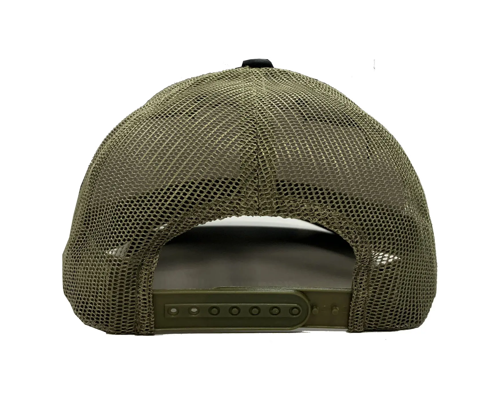 Black/ Green High Quality Trucker Hat for Man Custom Logo 65% Cotton 35% Polyester Fabric Plastic Buckle Snapback Cap 6