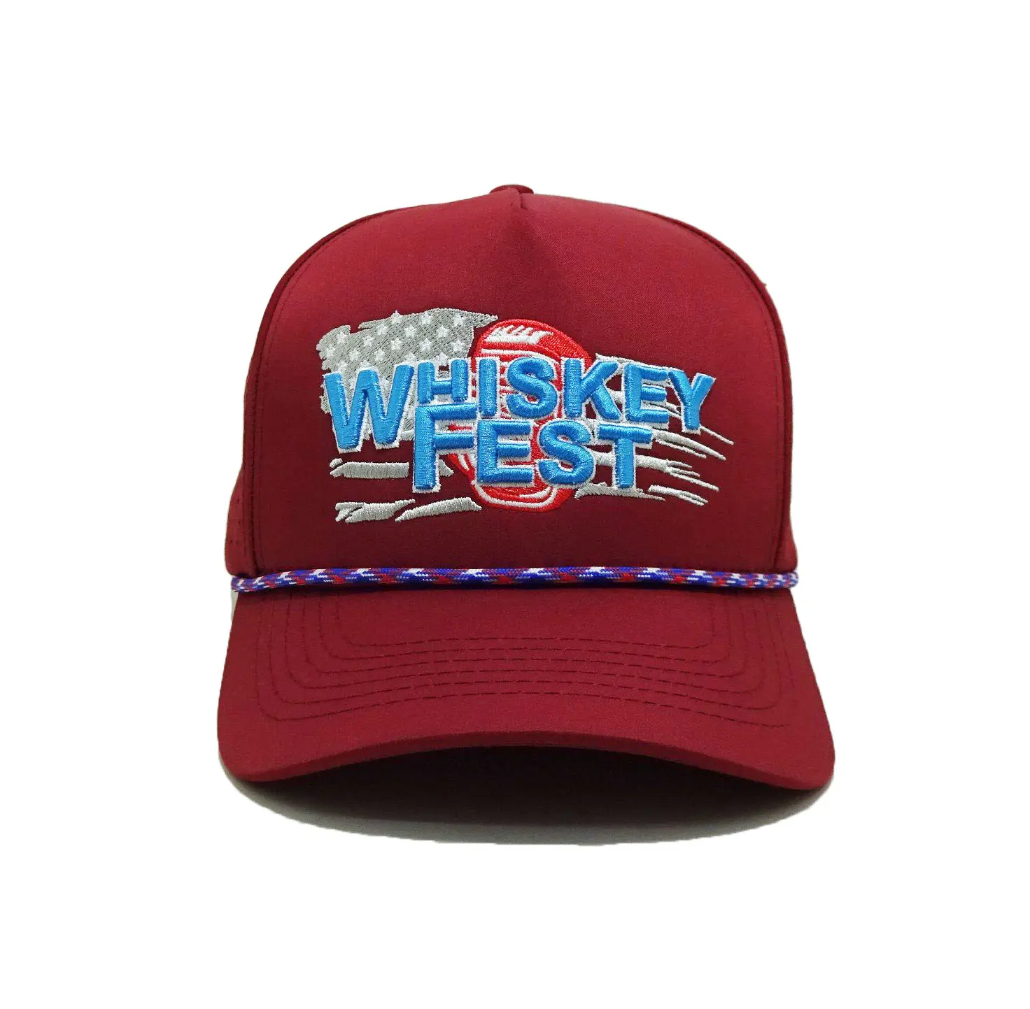 Black Laser Holes Baseball Caps with Rope Embroidery Logo Whiskey Fest Promotional Brand Hats Custom Sport Golf Hats