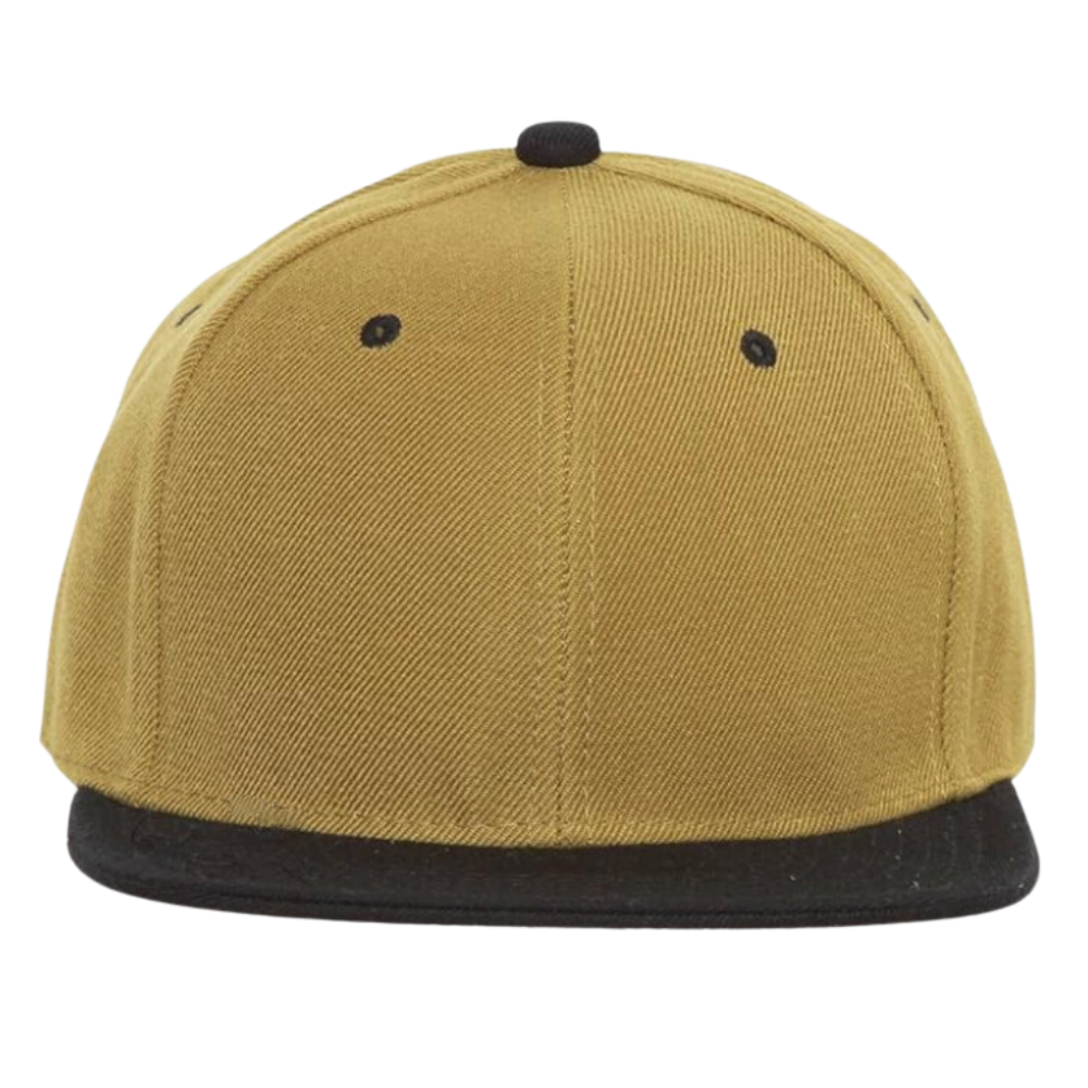 Black/Mustard Snapback 6 Panel Custom 3D Embroidered Logo Contrast Color Plastic Single Row Buckle for All Ages Men Women Unisex 3