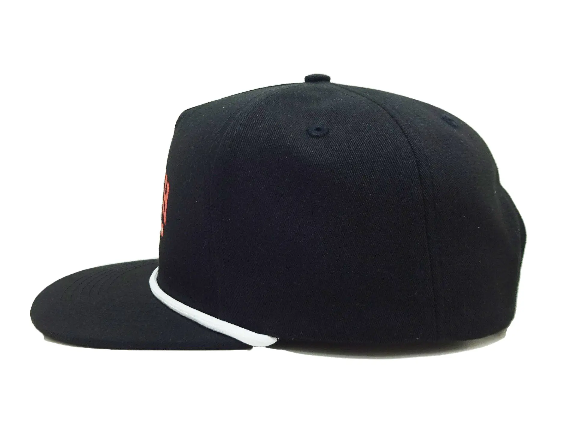 Black Snapback Custom High Profile Printed Logo with Rope Gorras Baseball Flat Bill Sport Caps Gorin 6 Panels Adult Men Caps 2