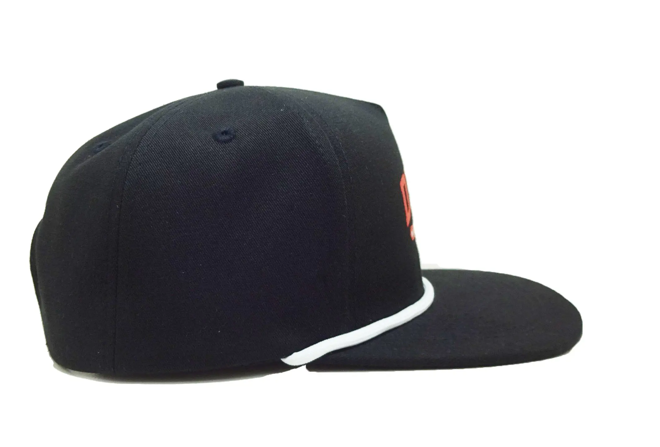 Black Snapback Custom High Profile Printed Logo with Rope Gorras Baseball Flat Bill Sport Caps Gorin 6 Panels Adult Men Caps 3