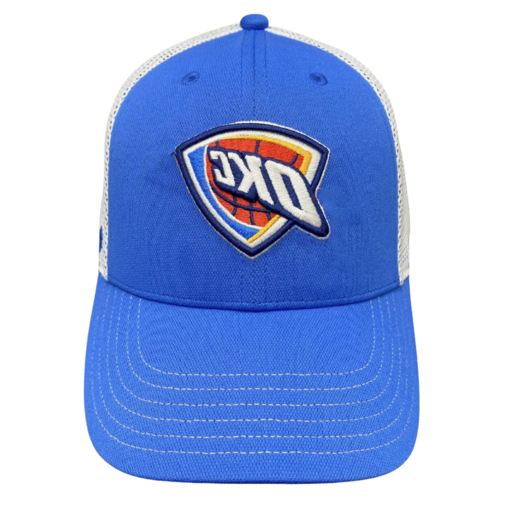 Blue 6 Panel Trucker Hat Structured Gorras Embroidered Custom Black/White Rope On Brim Contrast Stitching Line Snapback Closure 2
