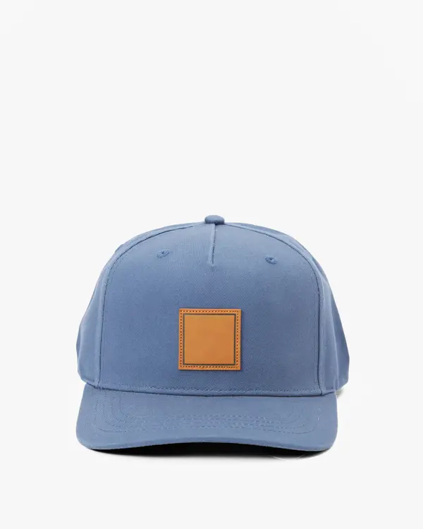 Blue Color Adjustable Outdoor Sporty Style 5-Panel Leather Patch Logo High Quality Medium Profile Unisex Snapback Caps 1