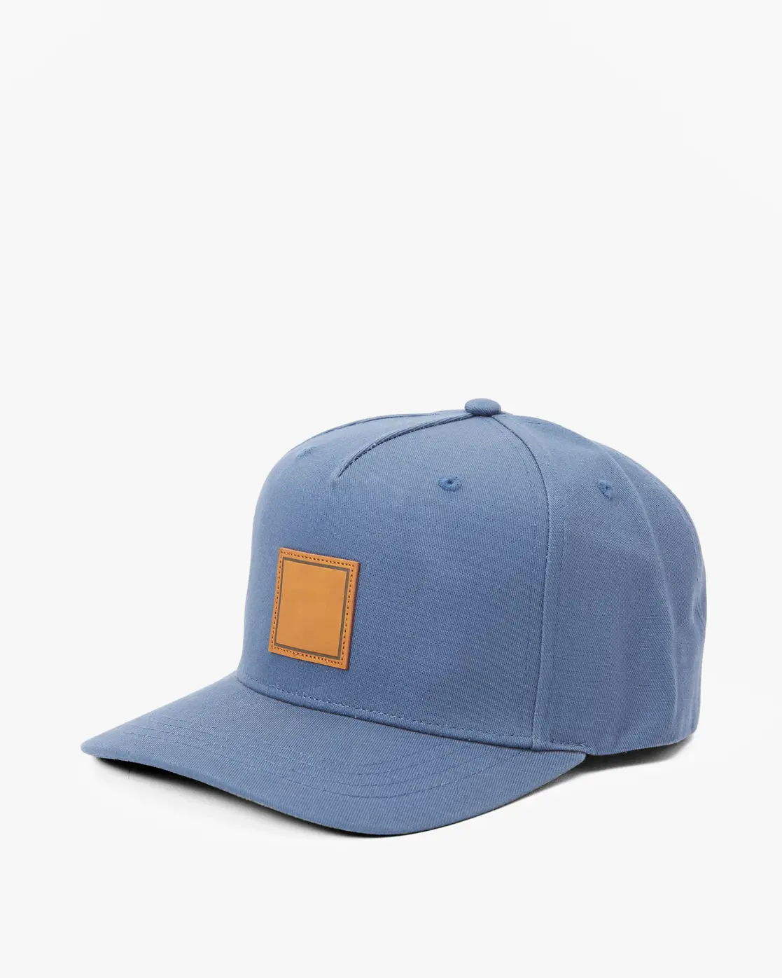 Blue Color Adjustable Outdoor Sporty Style 5-Panel Leather Patch Logo High Quality Medium Profile Unisex Snapback Caps 2