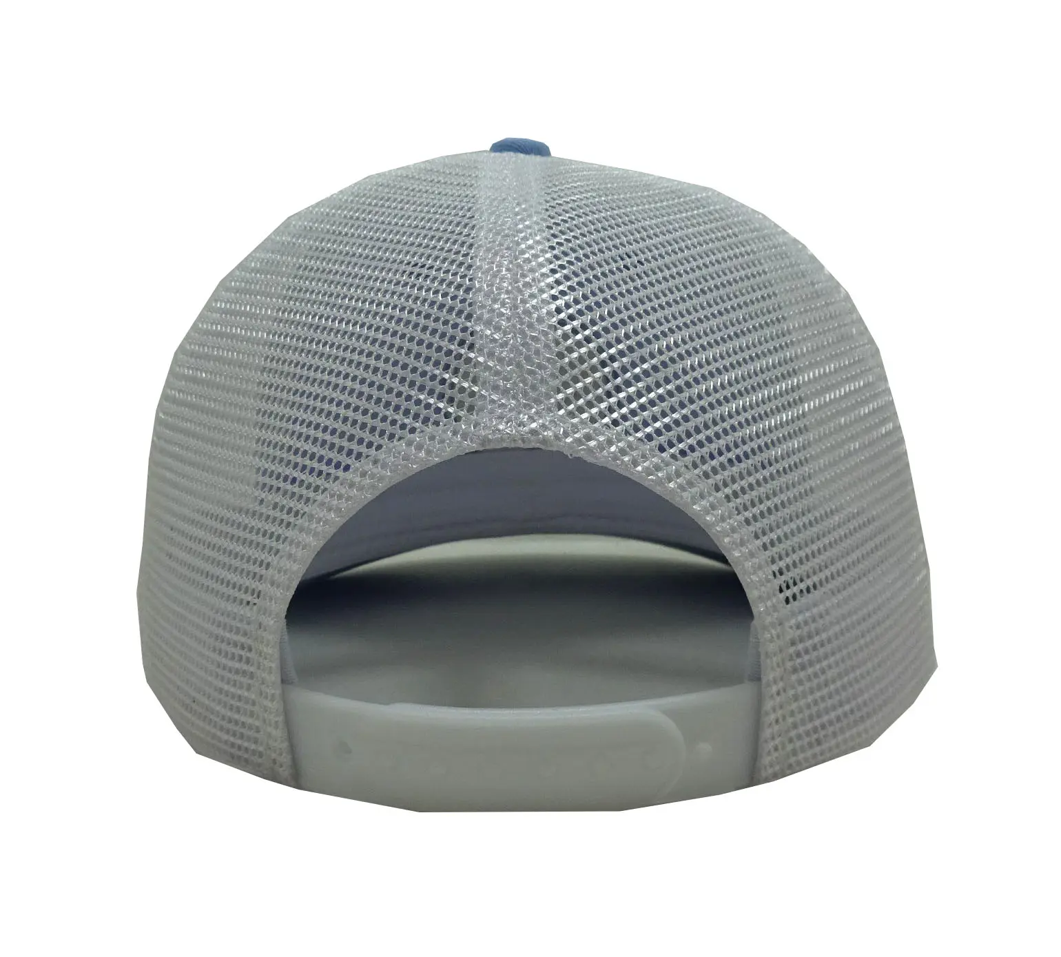 Blue Color Woven Patch logo 6-Panel Curved Brim High Quality Medium Profile Cotton and Mesh Fabric Trucker Hat 6