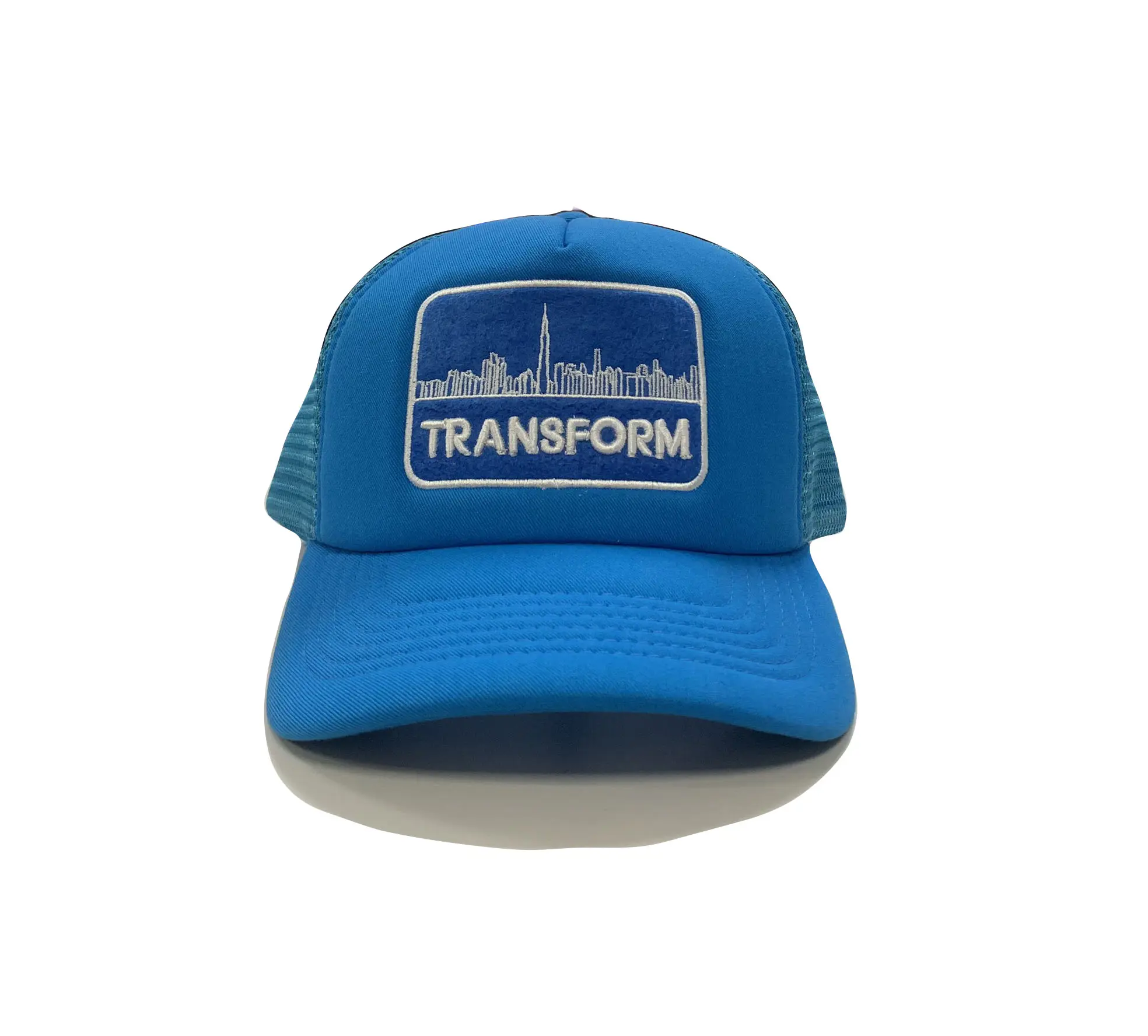 Blue Foam Hat Unisex Puff Hat Embroidery on Felt Patch Vietnam Promotional Brand Hats for Business Custom Design 1