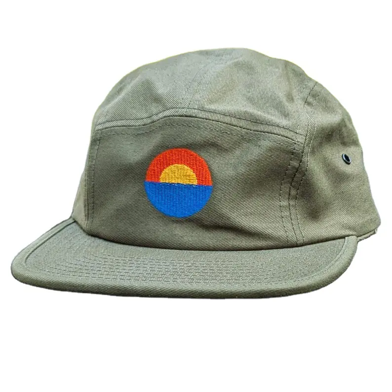 Breathable 5 Panel Camper Cap Vietnam Made Flat Brim Custom Embroidered Hat For Unisex Streetwear Camping Hiking Promotion L01 1