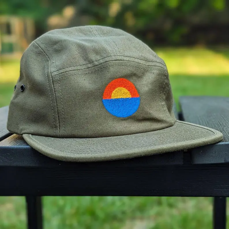 Breathable 5 Panel Camper Cap Vietnam Made Flat Brim Custom Embroidered Hat For Unisex Streetwear Camping Hiking Promotion L01 3