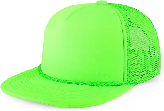 Bright Color Plain Men Women Foam Mesh Sport Trucker Cap Hats Custom Patch Neon Trucker Hat Snapback Caps 3