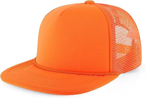 Bright Color Plain Men Women Foam Mesh Sport Trucker Cap Hats Custom Patch Neon Trucker Hat Snapback Caps 6