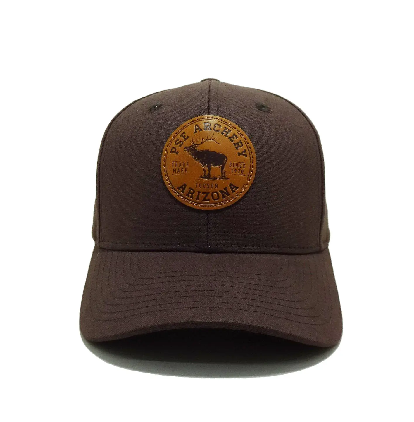Brown Baseball Hats Leather Patch Logo Custom Logo in Vietnam Factory Premium PSE PU Leather Logo High Quality Cotton Sport 3
