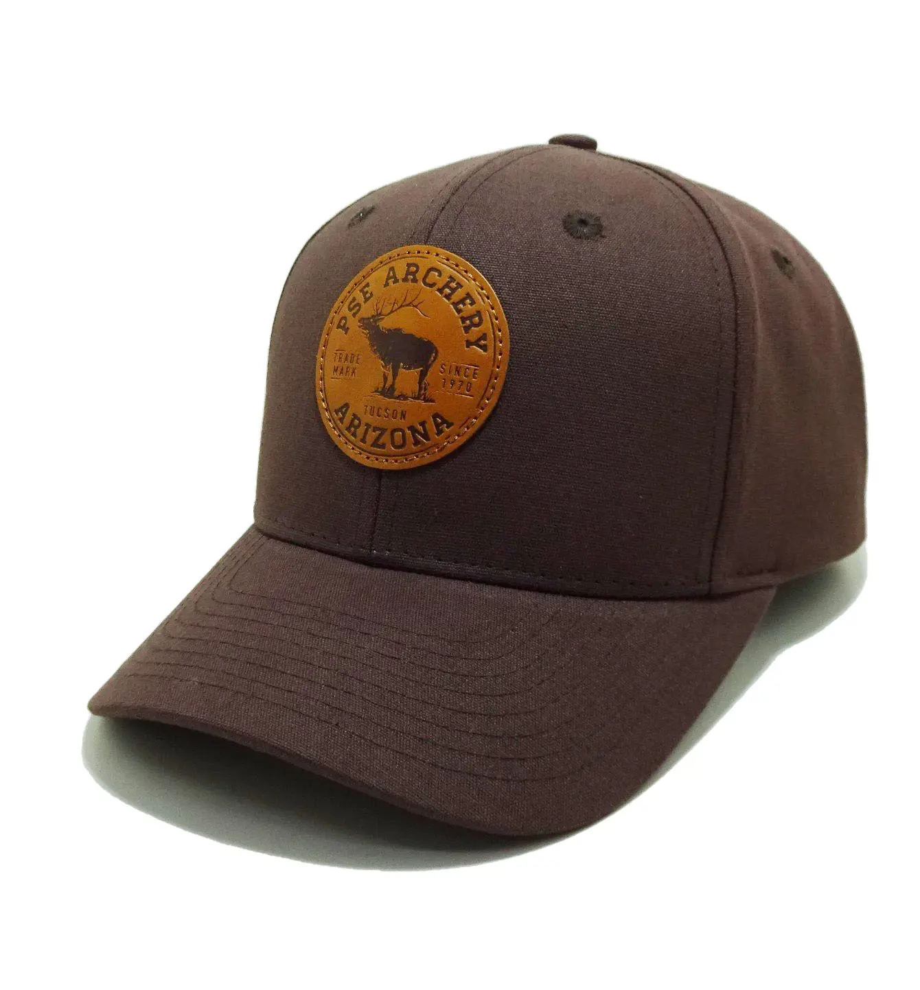 Brown Baseball Hats Leather Patch Logo Custom Logo in Vietnam Factory Premium PSE PU Leather Logo High Quality Cotton Sport 1