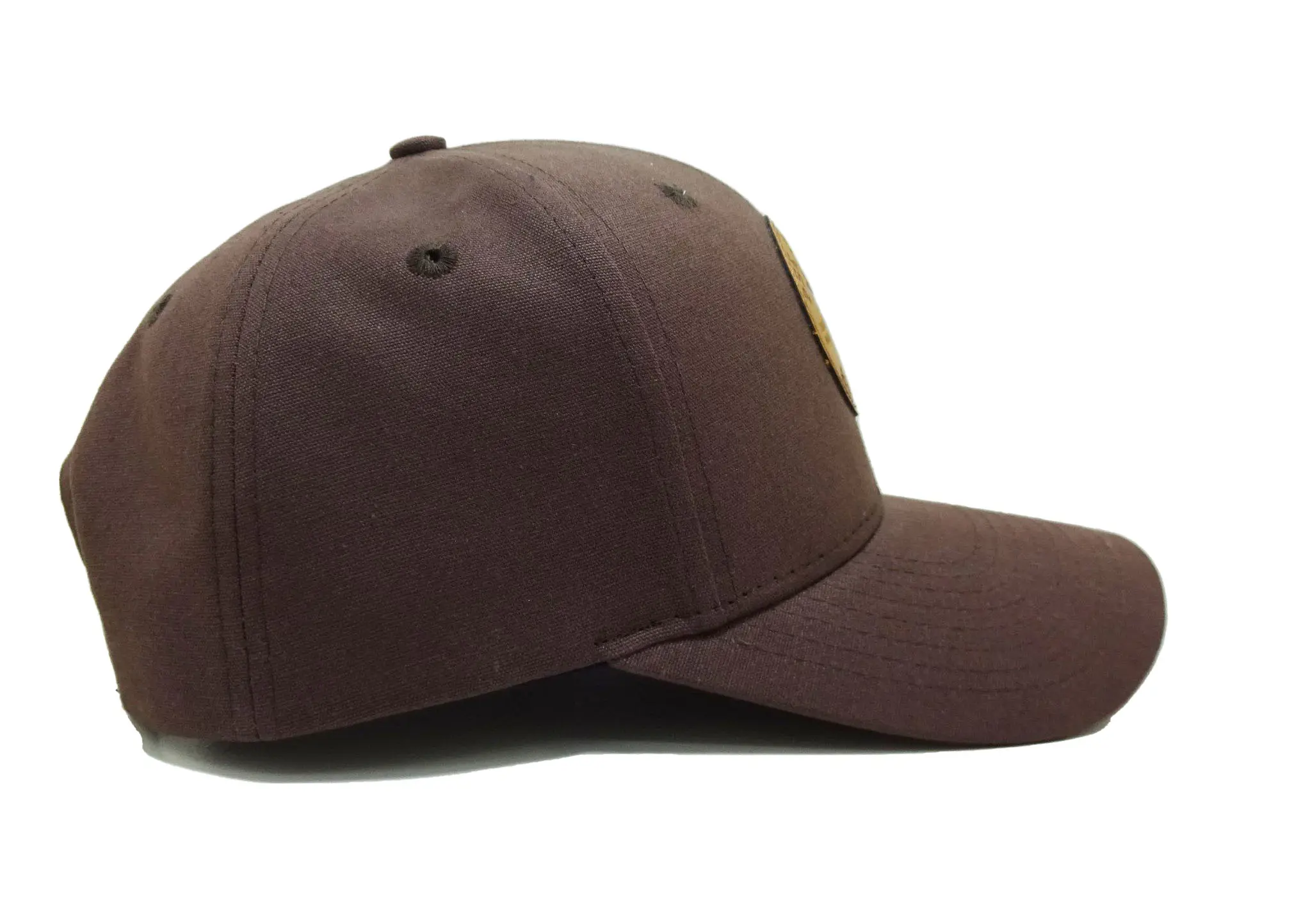 Brown Baseball Hats Leather Patch Logo Custom Logo in Vietnam Factory Premium PSE PU Leather Logo High Quality Cotton Sport 5