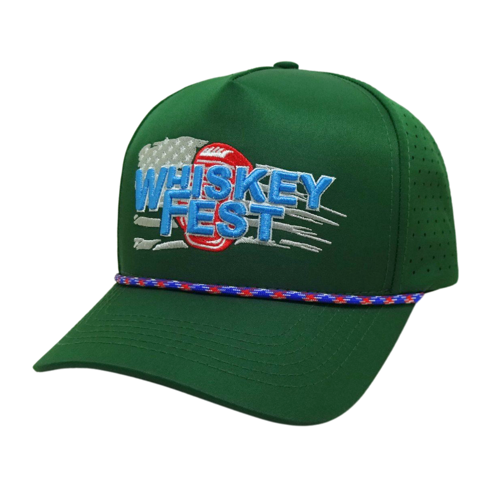 Bulk OEM Order 5 Panel Green Waterproof Laser Cut Hole Perforated With Rope Structured Embroidery Cap for Men and Women All Ages 3