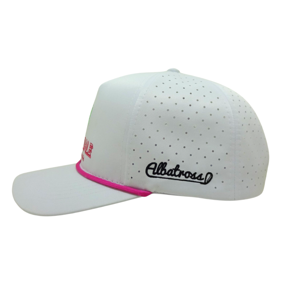 Bulk Order 3D Cactus Embroidery 5 Panel Laser Cut Hole Perforated Mesh With Rope Structured White Pink High Quality Factory 4