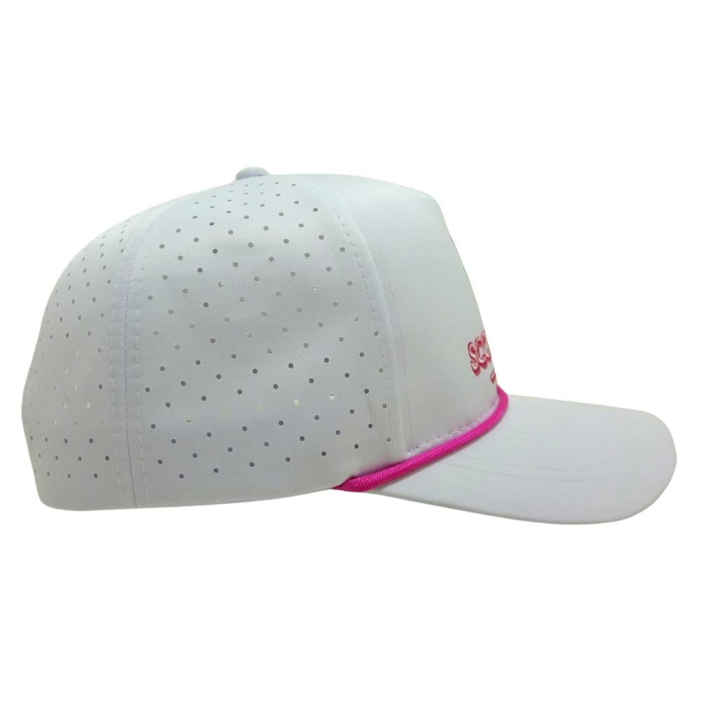 Bulk Order 3D Cactus Embroidery 5 Panel Laser Cut Hole Perforated Mesh With Rope Structured White Pink High Quality Factory 5