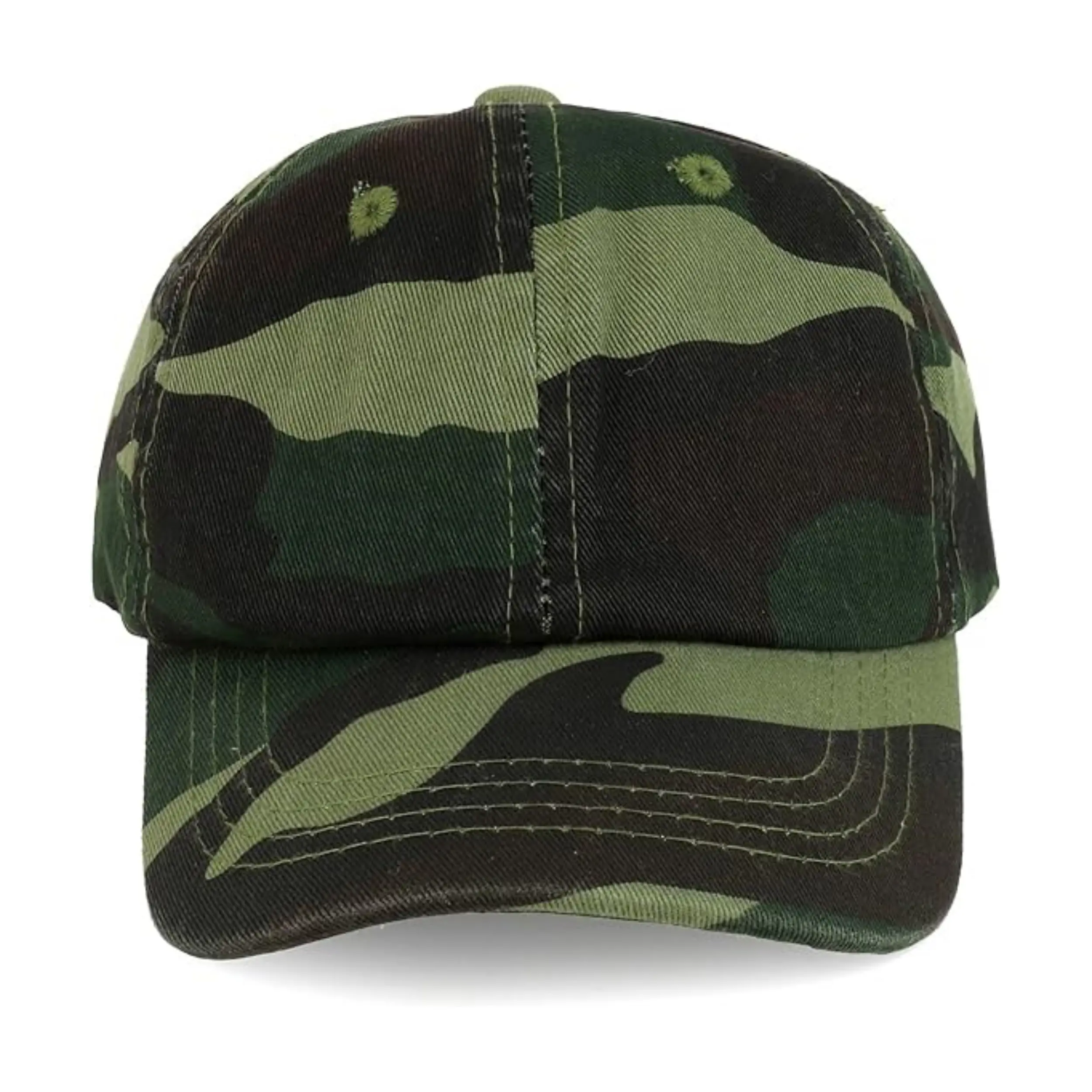 Camo Baseball Cap Unstructured Baseball Cap 100% Cotton 6 Panel Hats Custom Label 6