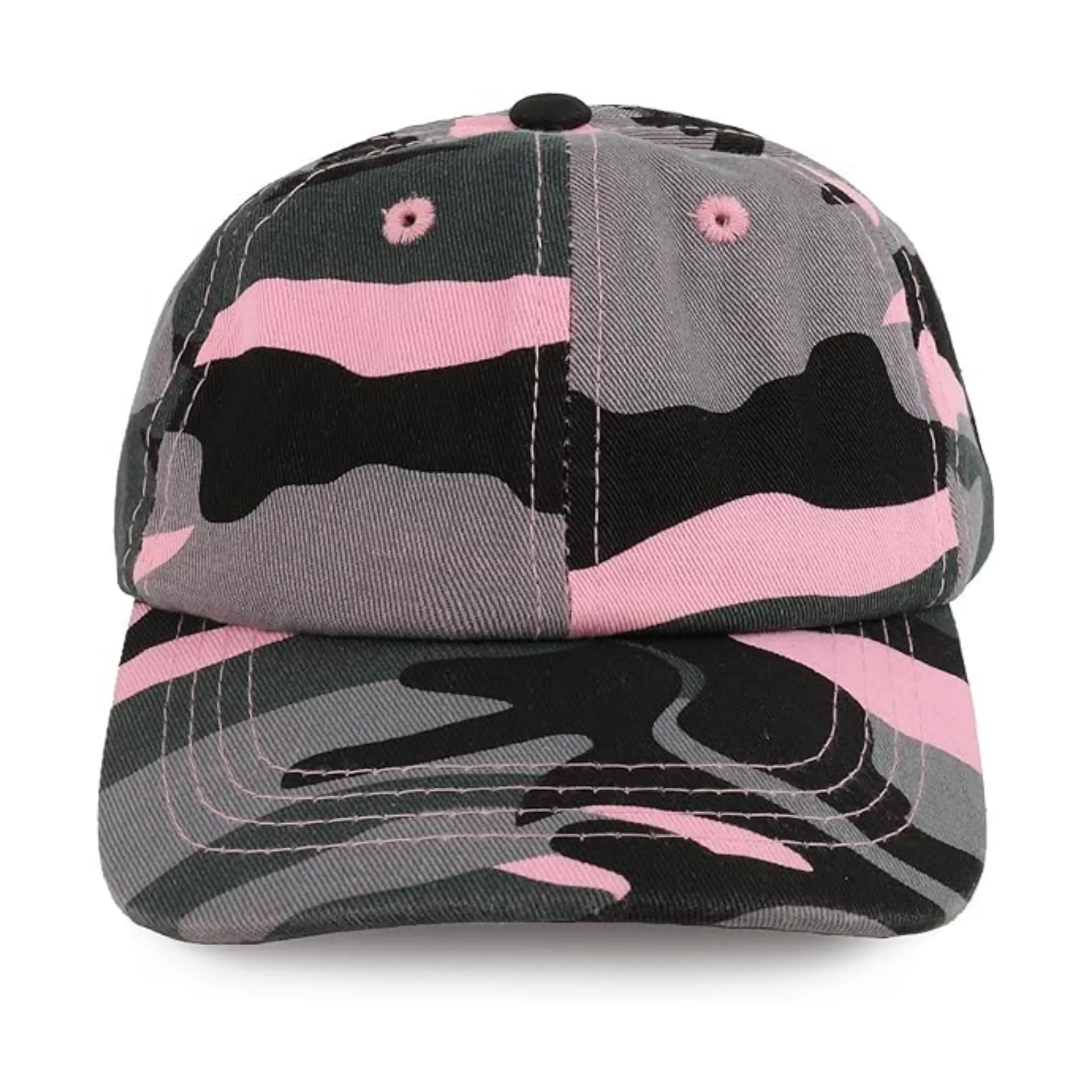 Camo Baseball Cap Unstructured Baseball Cap 100% Cotton 6 Panel Hats Custom Label 4