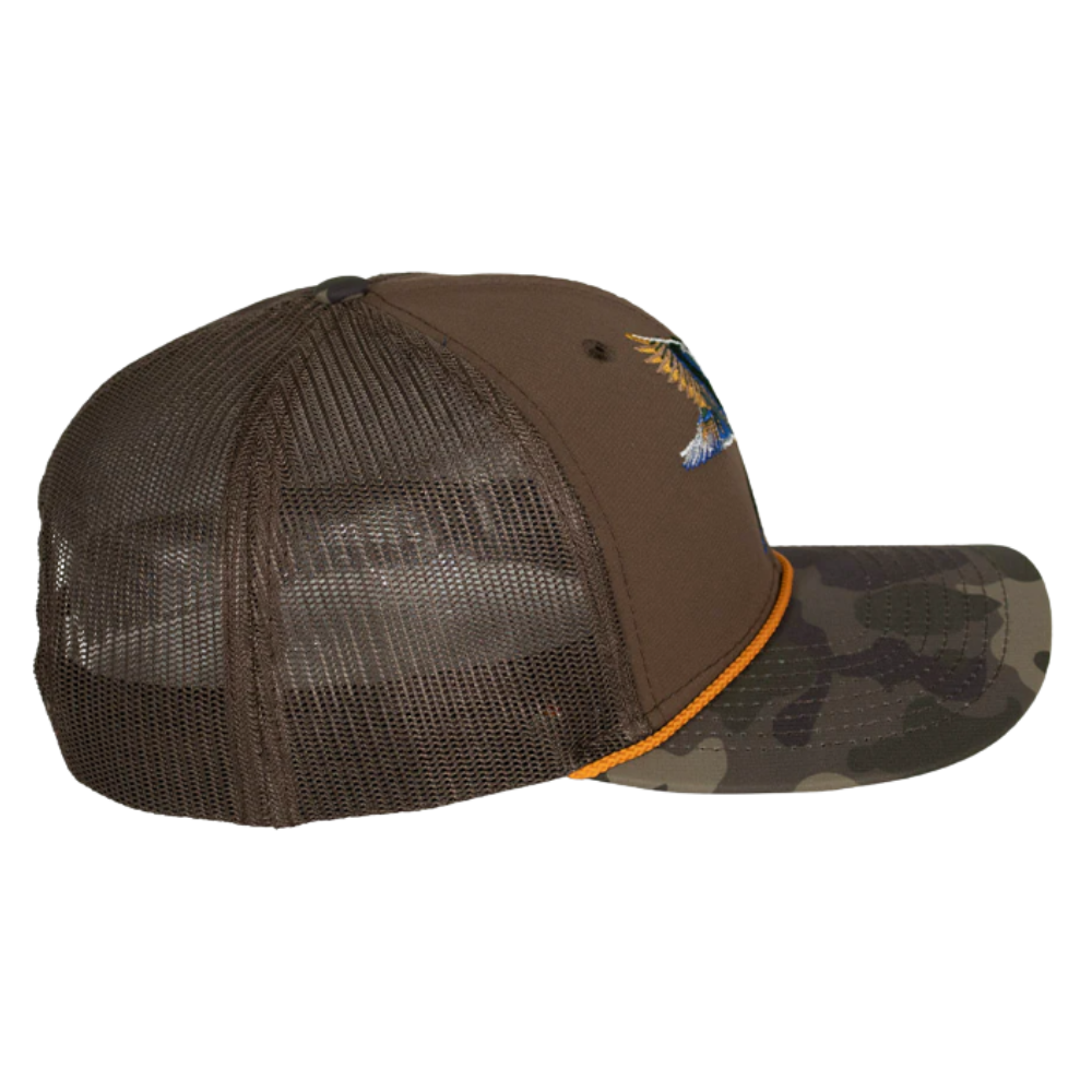 Camo Brim Caps Gorras 2D Embroidered Mallards Animal Camouflage Trucker Hat Curved Brim 6 Panel Snapback Closure OEM For Hunting 5