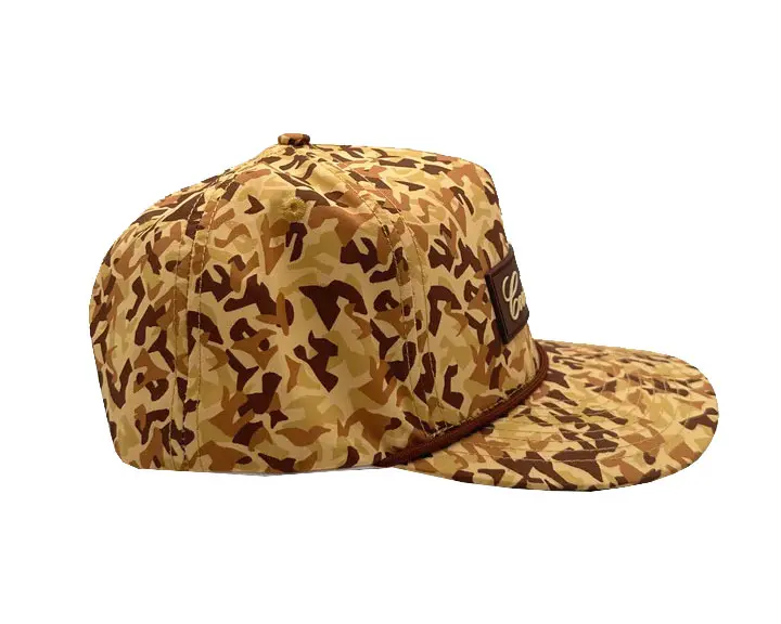 Camo Hats Custom Logo Wholesale Products Outdoor Baseball Cap 5-Panel High Quality Gorras Sports Cap with Rope Baseball Cap 2