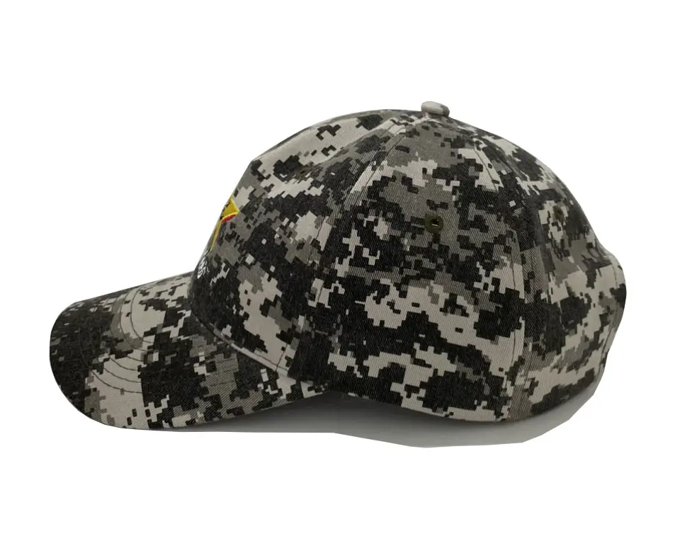 Camo Promotional Hat Sport Dad Cap Embroidery Logo Baseball Hats Woven Patch Snapback Caps Custom Vietnam Factory 3