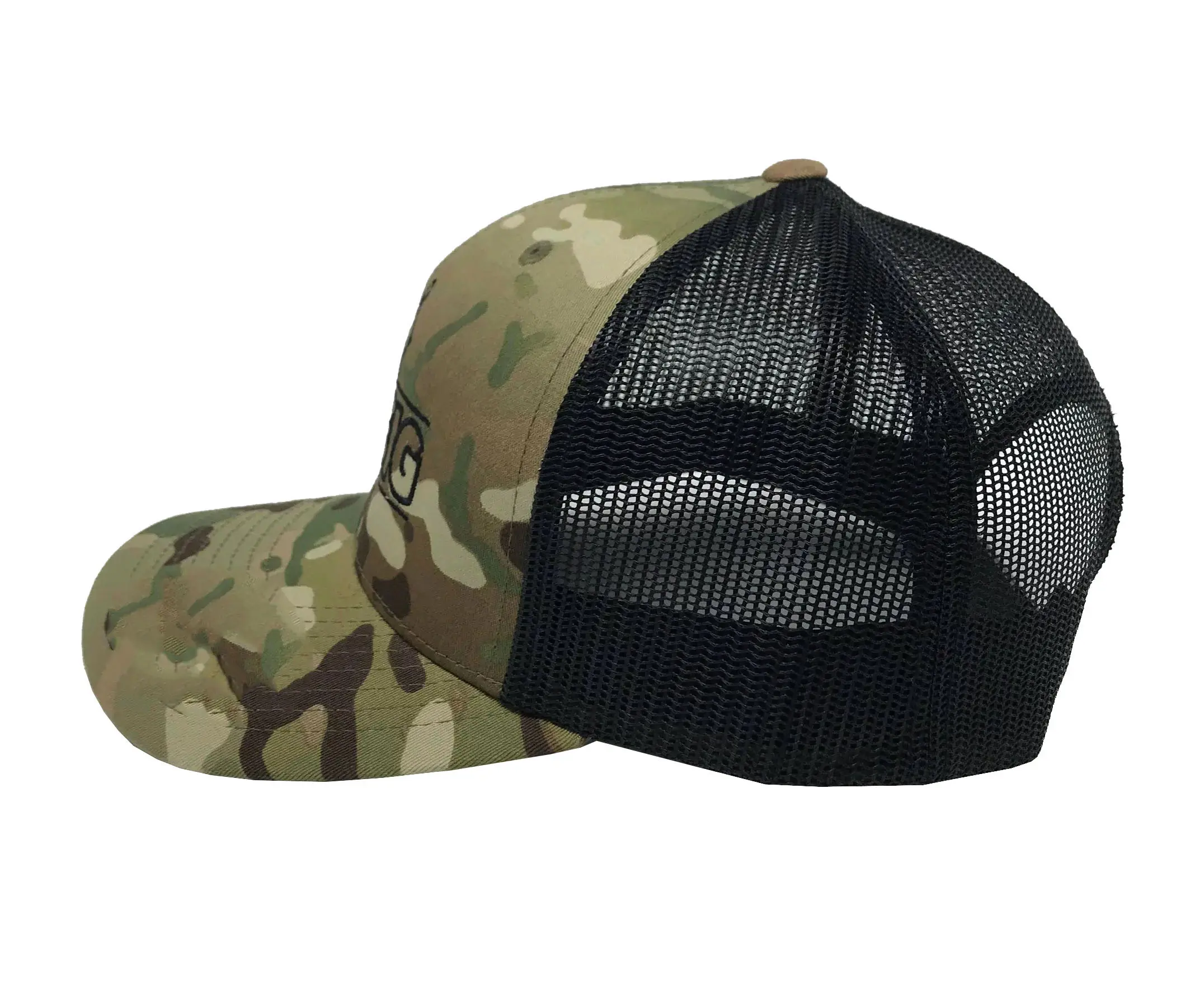 Camo Sports Cap 2D Embroidery 6-Panel Pre-Curved Brim High Quality Medium Profile Wholesale Products Trucker Hats Snapback Cap 3